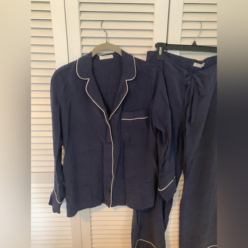 Equipment La Femme Silk Pajama Set XS Navy